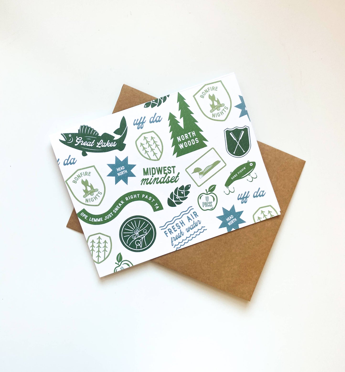 Midwest Badges Up North Northwoods Lake Life Notecard Set