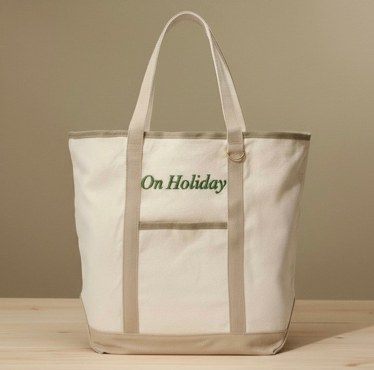 On Holiday Premium Cotton Canvas Tote - Large