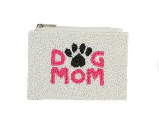 Dog Mom Beaded Coin Purse Wallet