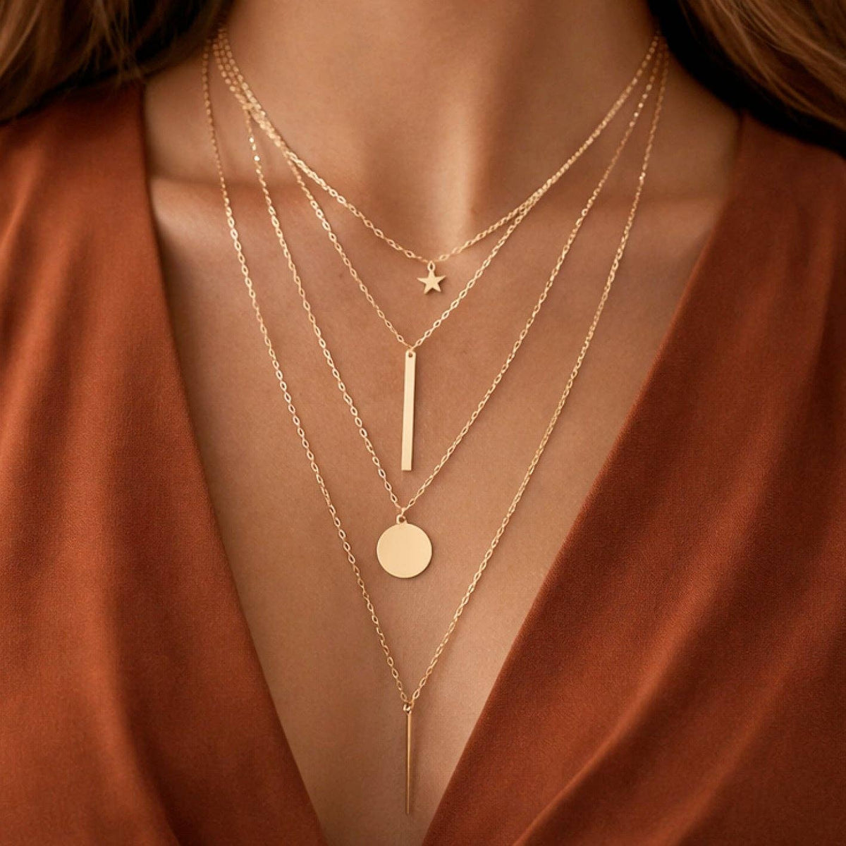 18K Gold PVD Plated Waterproof Stainless Steel Chain Necklace - 7566: S0OX3T7566