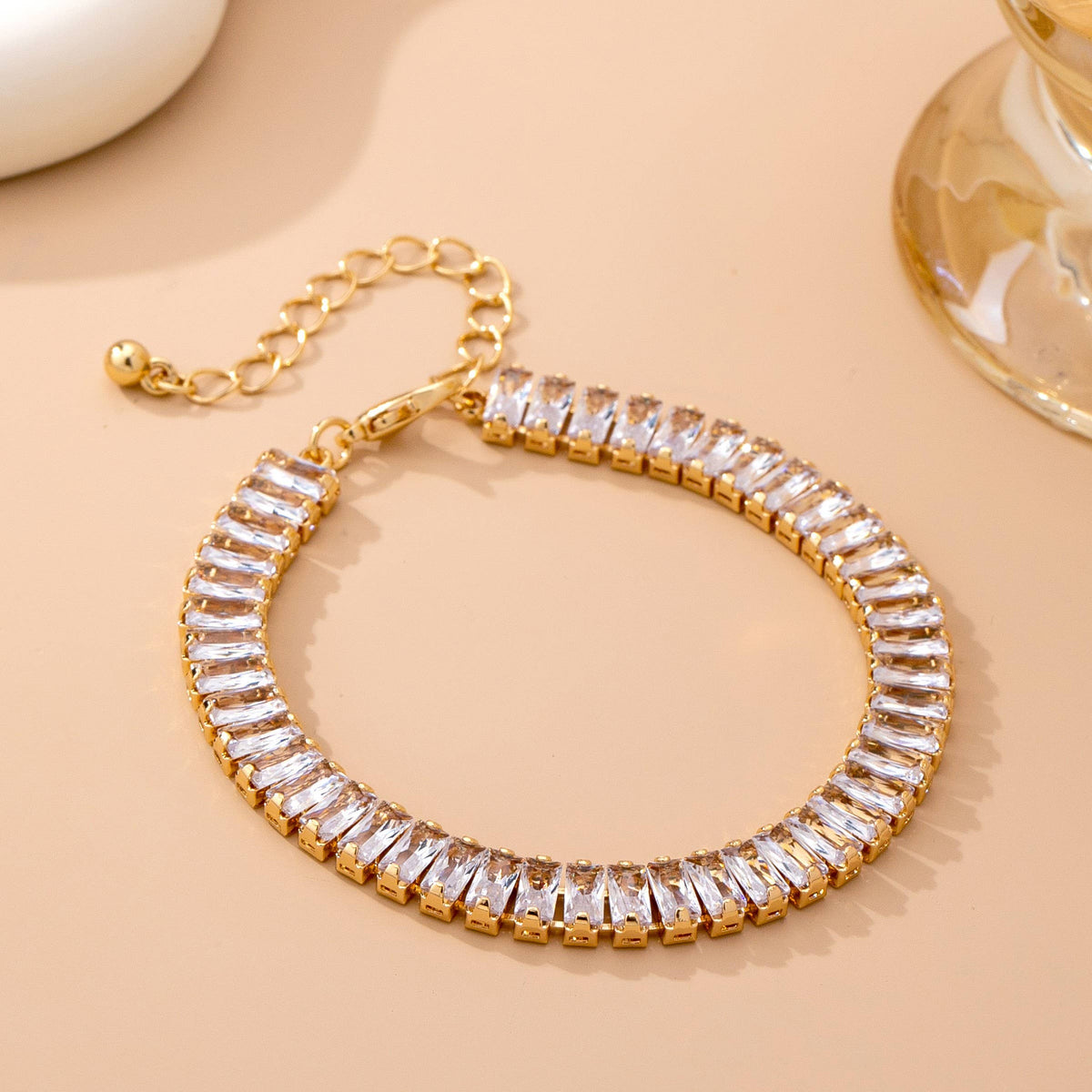 Baguette Crystal Tennis Bracelet | 80B1658: GOLD