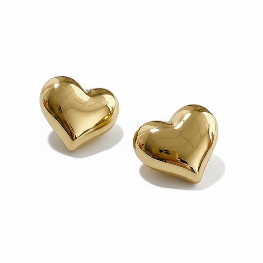 18k gold-plated Heart Stud Earrings