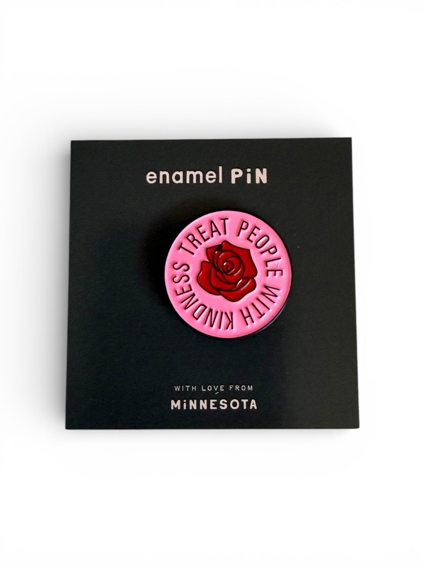 Treat People With Kindness Round Enamel Pin