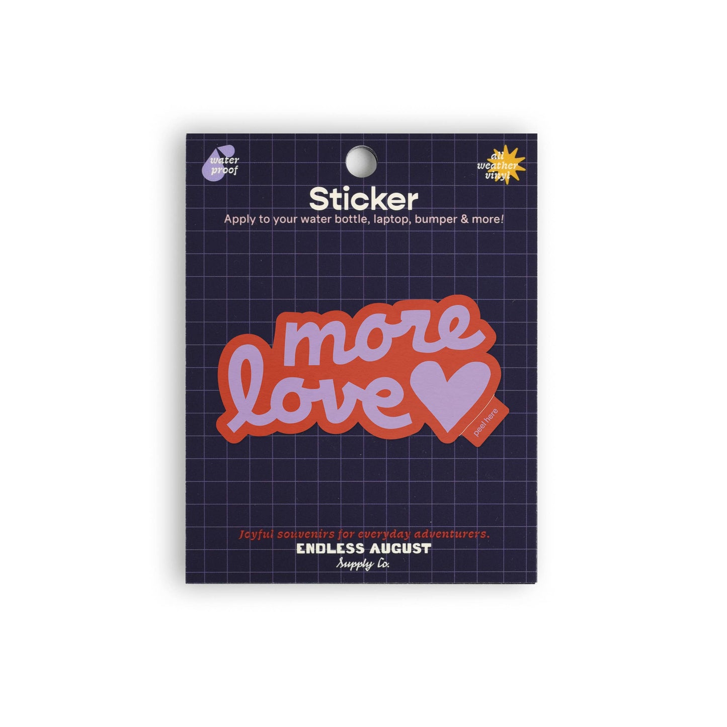 More Love Sticker | Valentine's Day Sticker | Vinyl Sticker: Sticker Only