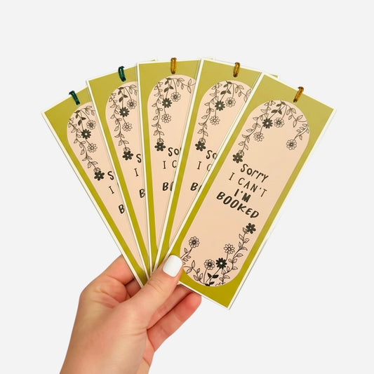Sorry I Can’t I’m Booked Bookmark