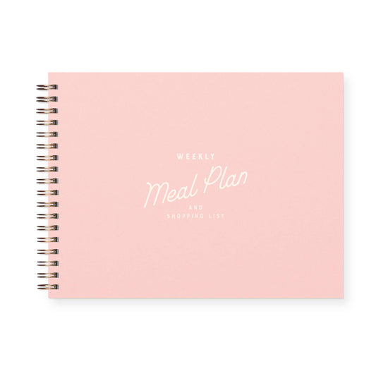 Retro Weekly Meal Planner in Sunset Pink: Sunset Pink Cover | White Ink
