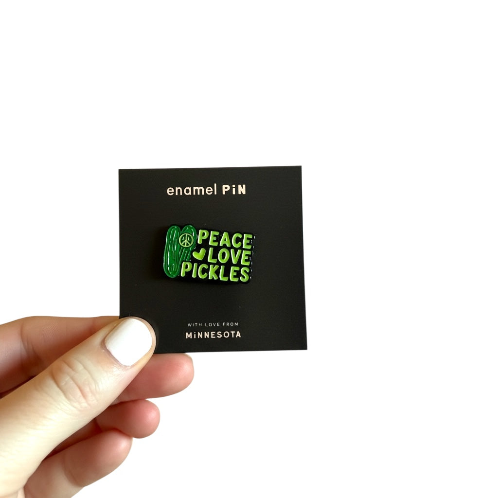 Peace, Love, Pickles Enamel Pin