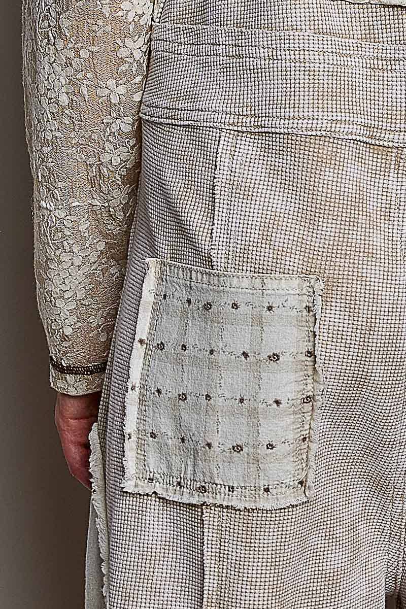 Vintage Embroidered Patchwork Lace Trim Utility Jumpsuit