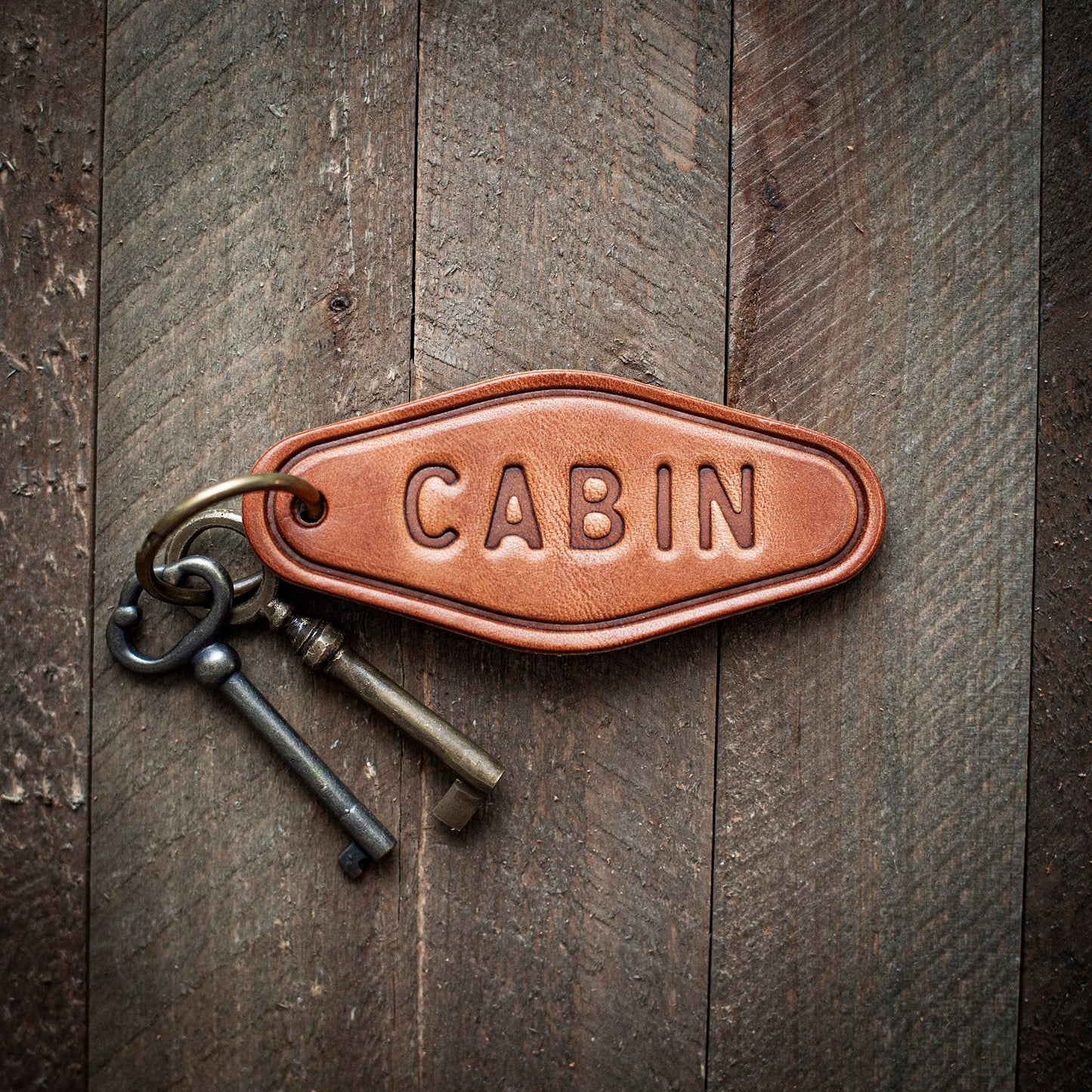 Cabin Leather Keychain- Motel Style