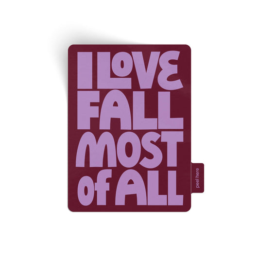 I Love Fall Sticker | Vinyl Sticker | Purple: Sticker Only
