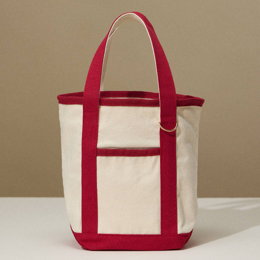 EcoCharm Cotton Everywhere-Carry Canvas Tote Bag -Small Size: Red / One size /