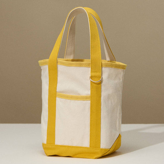 EcoCharm Cotton Everywhere-Carry Canvas Tote Bag -Small Size: Mustard / One size /