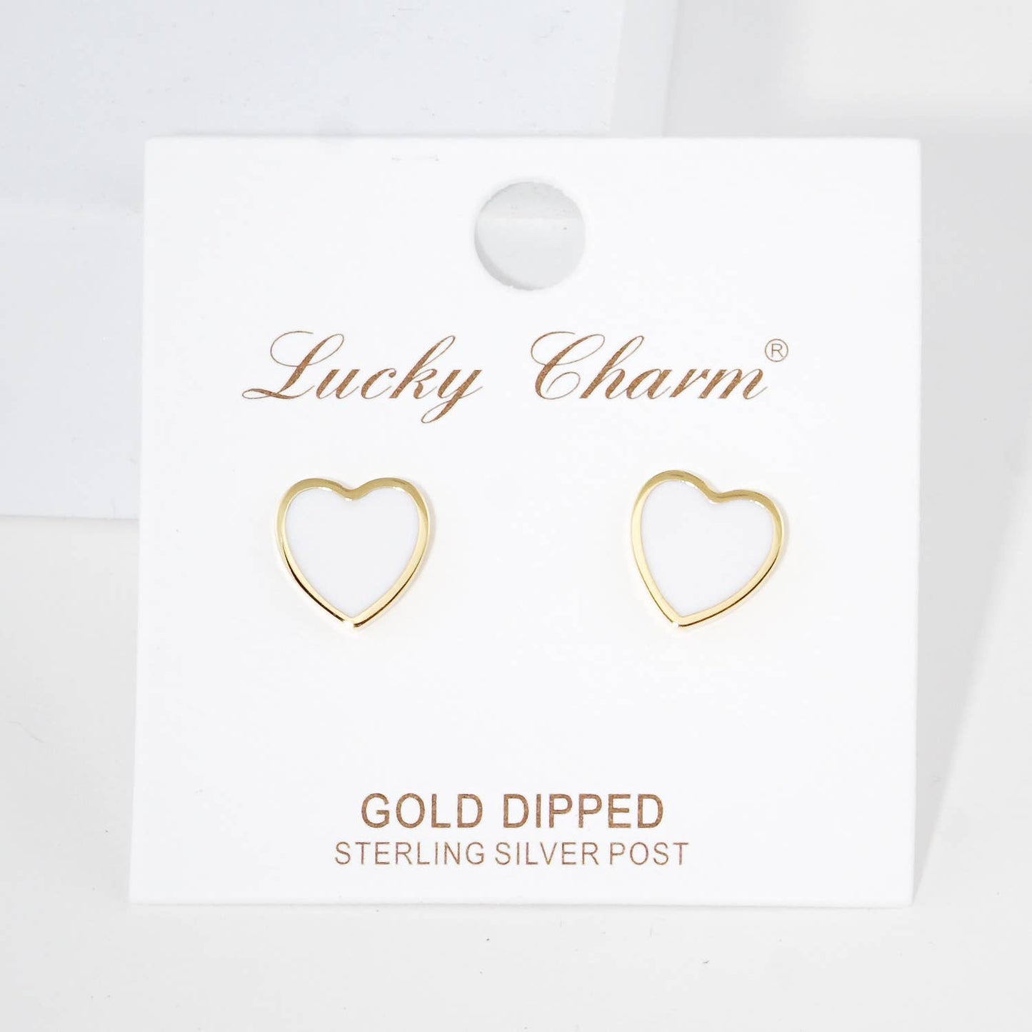 Gold Plated Epoxy Heart Post Earrings : Turquoise
