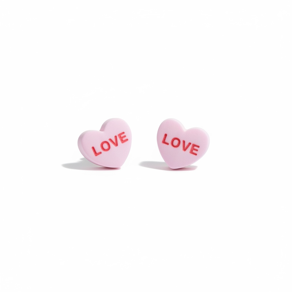 LOVE Conversation Heart Stud Earrings