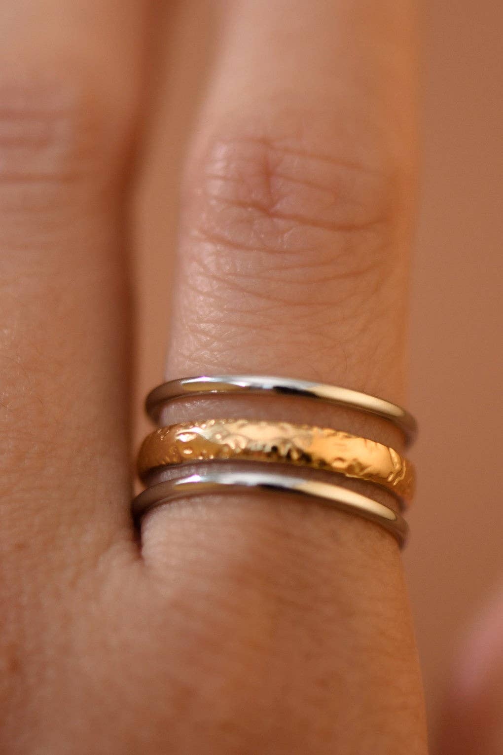 18K Gold PVD Plated Waterproof Stainless Steel Ring - 7930: S0OX3T7930