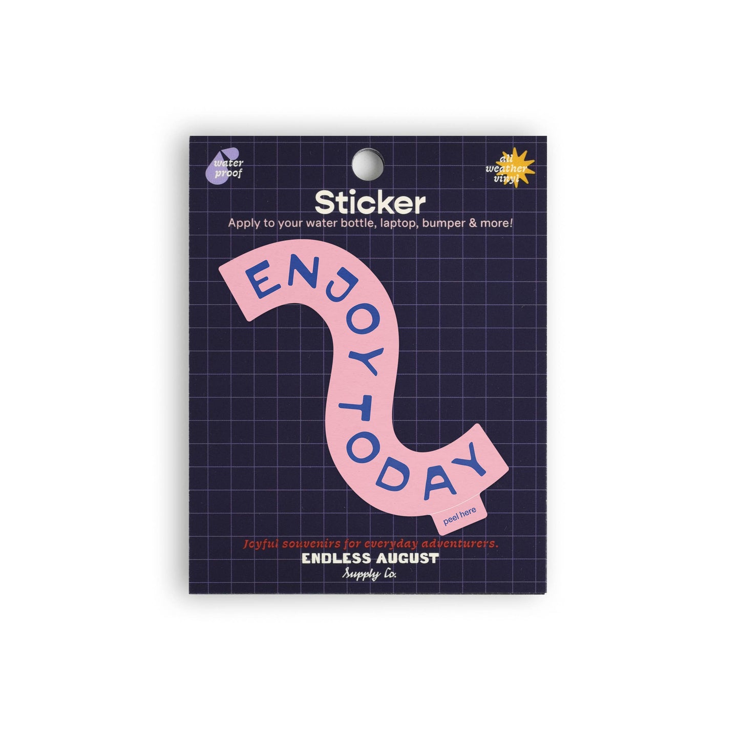 Enjoy Today Sticker | Vinyl Sticker | Pink: Sticker Only