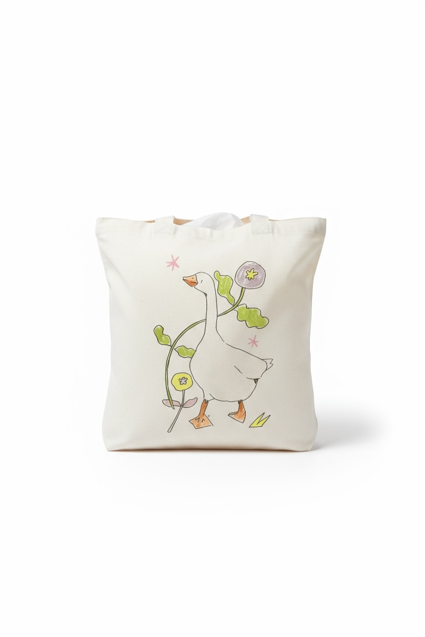Goose Sketch Canvas Tote