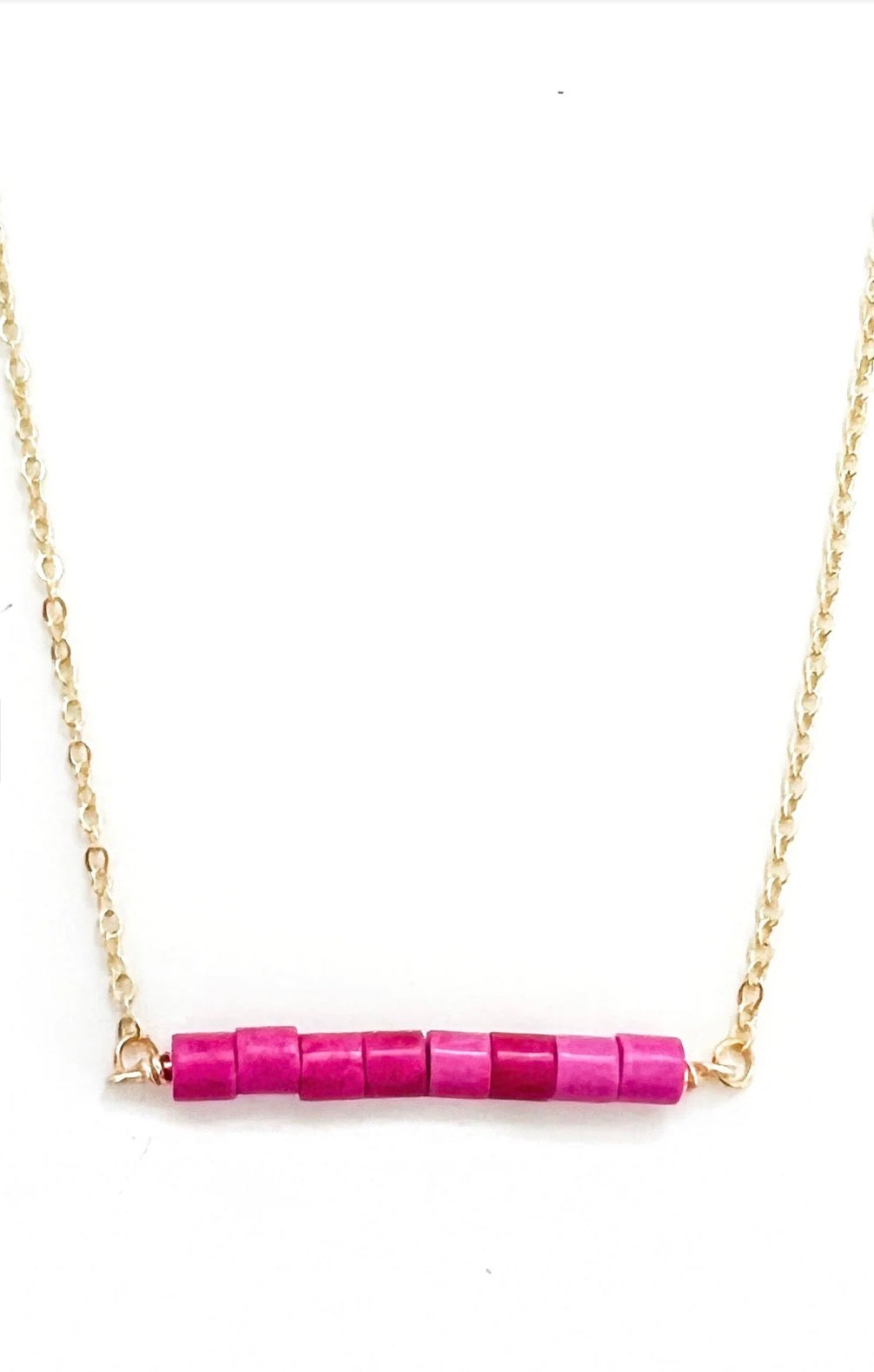 Finley Beaded Necklace - Pink