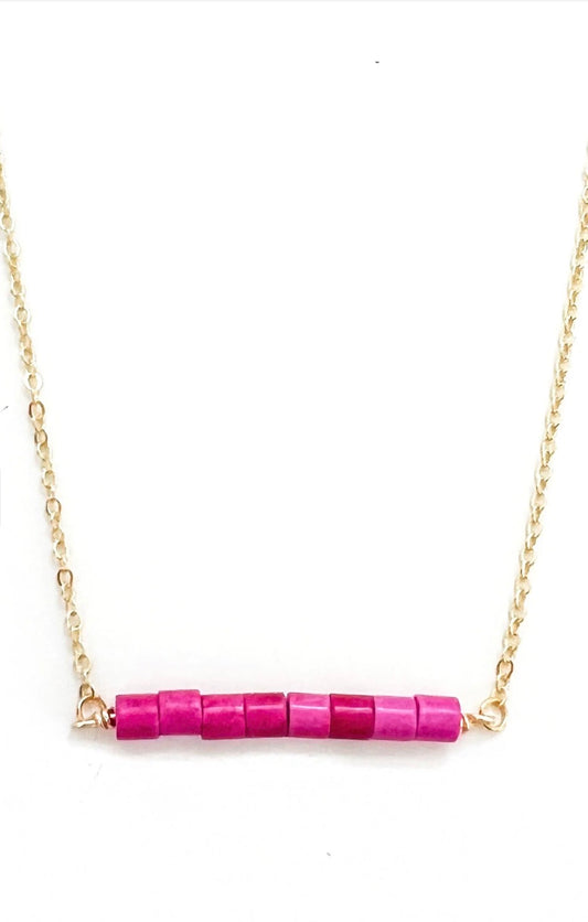 Finley Beaded Necklace - Pink
