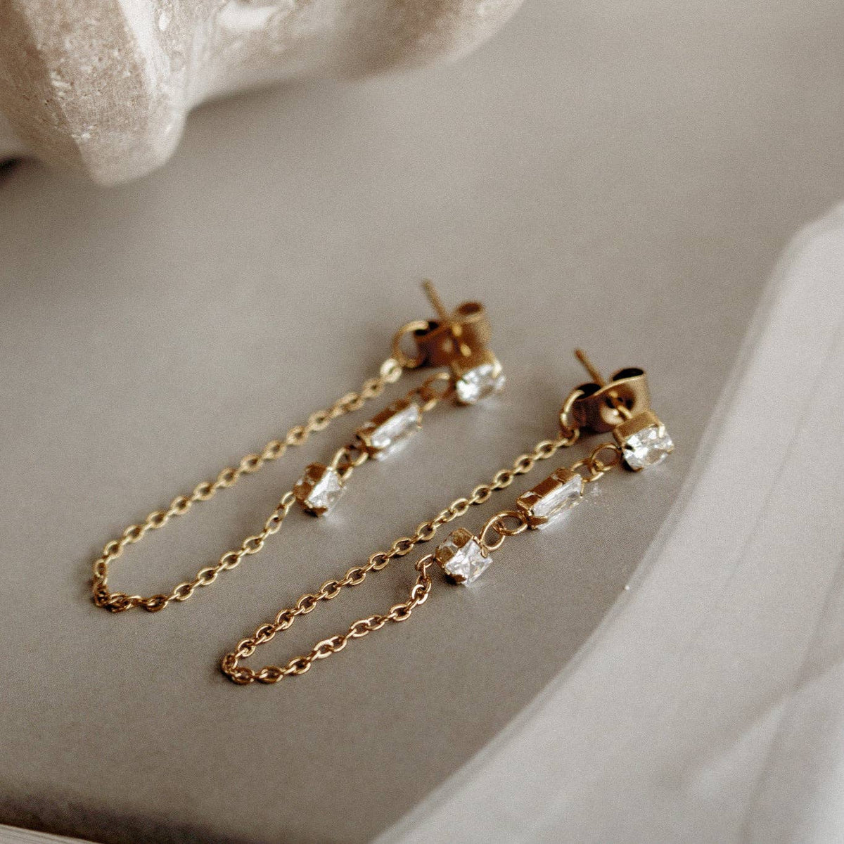 BIRDIE EARRINGS | waterproof gold drop earrings