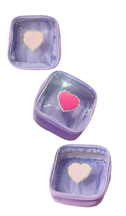 Small Heart Cosmetic Cube - Light Pink