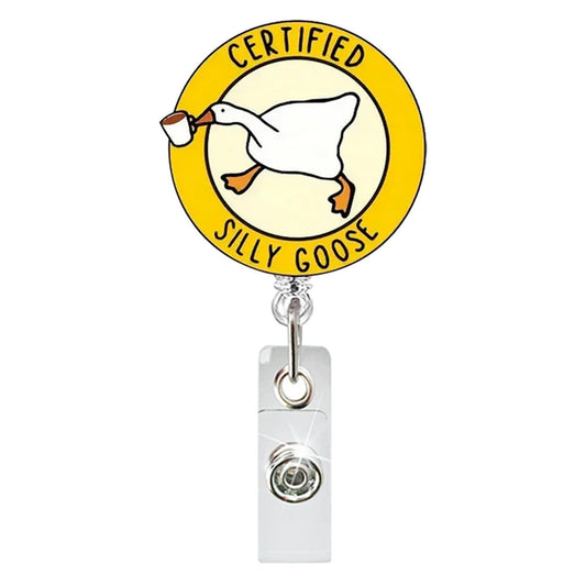 Certified Silly Goose Round Badge Reel
