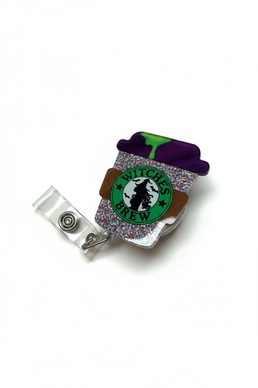 Witches Brew Acrylic Badge Reel