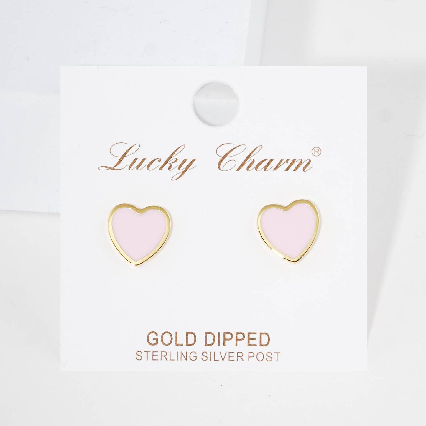 Gold Plated Epoxy Heart Post Earrings : Turquoise