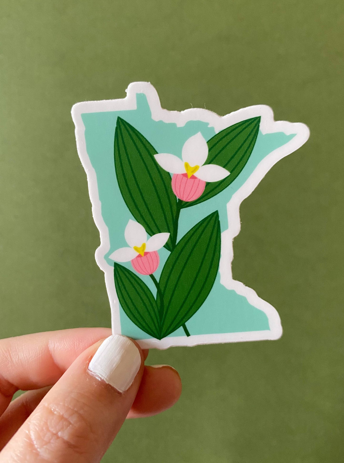 Minnesota Lady Slipper State Silhouette Vinyl Sticker