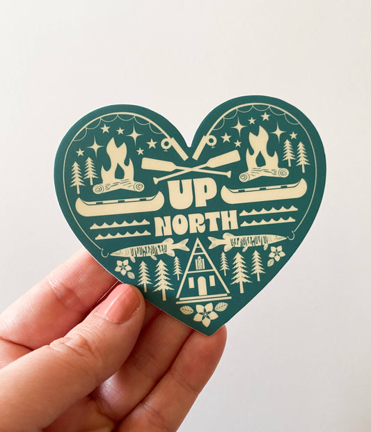 Up North Heart Icons Vinyl Sticker