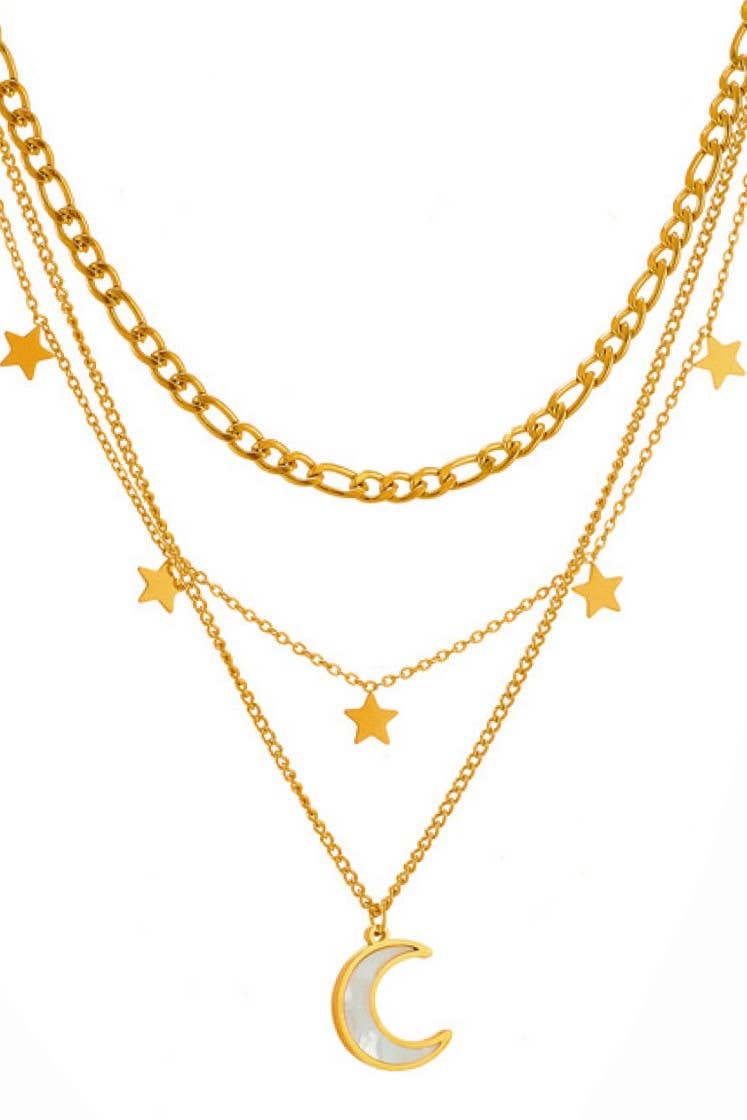 18K Gold Plated Waterproof Stainless Steel Chain Necklace - 6869: S0OX3T6869