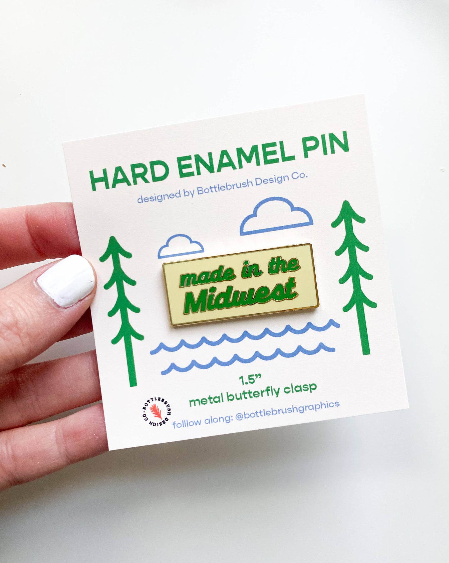Made in the Midwest Hard Enamel Local Love Pin