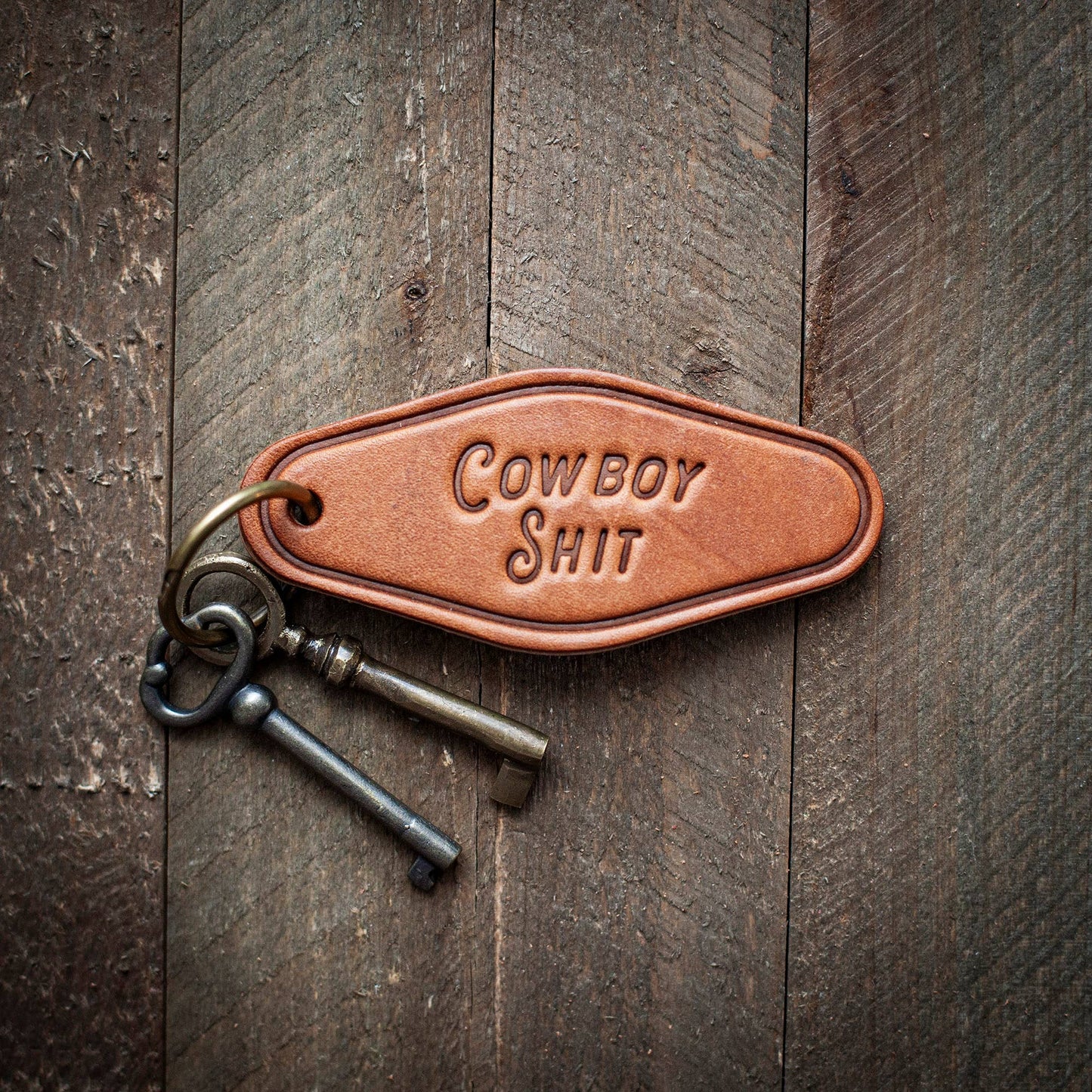 Cowboy Shit Leather Keychain - Motel Style
