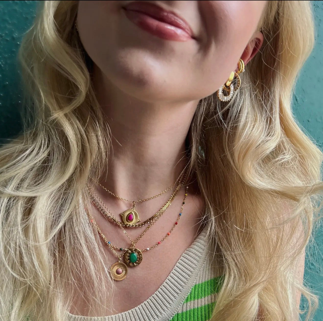 Layla Mauve Stone Pendant Necklace