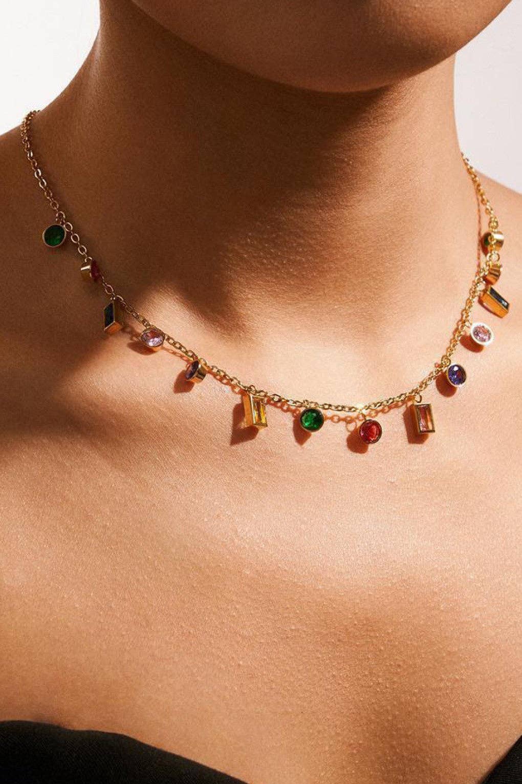 18K Gold Plated Waterproof Stainless Steel Chain Necklace - 7567: S0OX3T7567