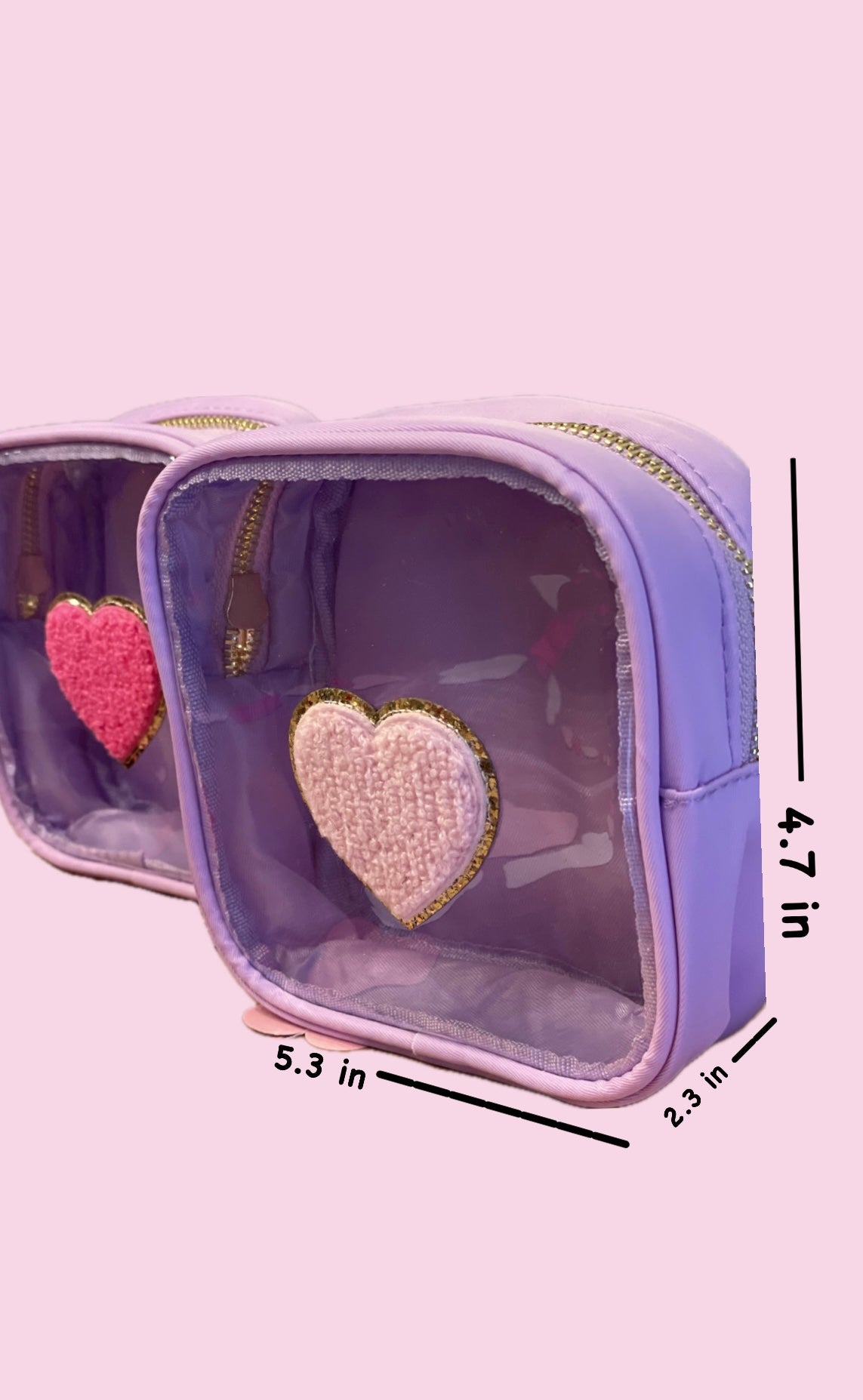 Small Heart Cosmetic Cube - Light Pink