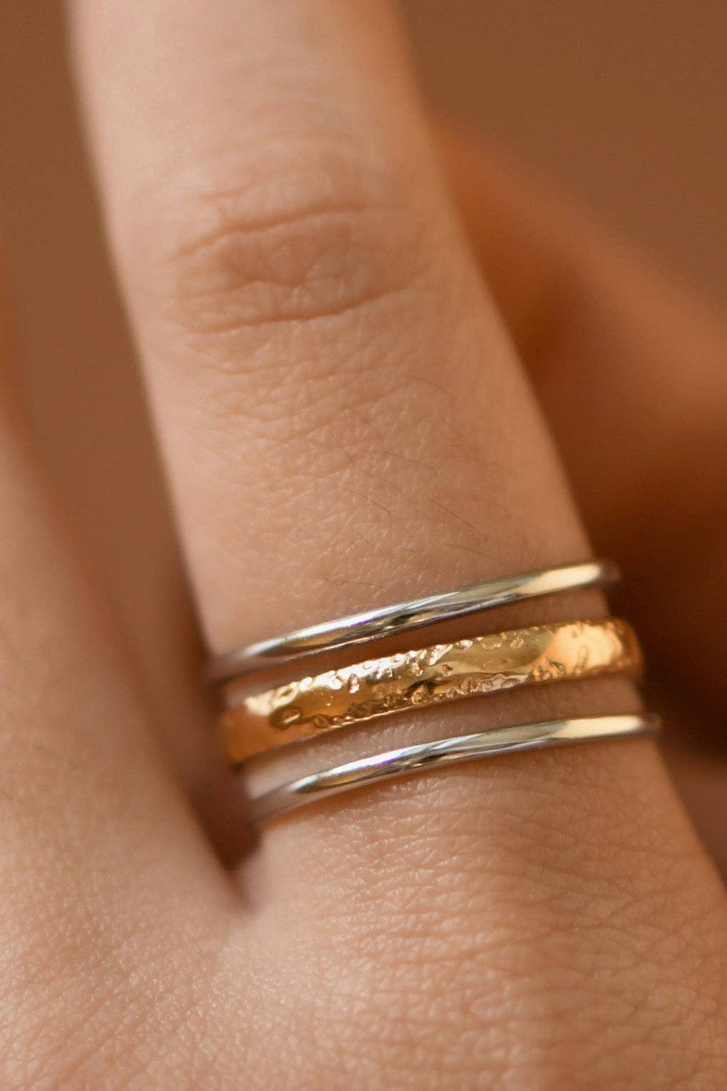18K Gold PVD Plated Waterproof Stainless Steel Ring - 7930: S0OX3T7930