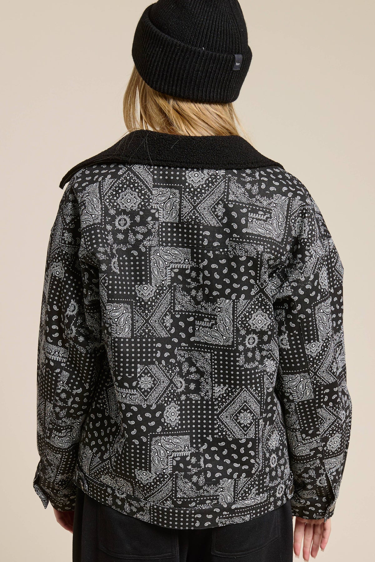 Paisley Print Fleece Lined Bomber Jacket
