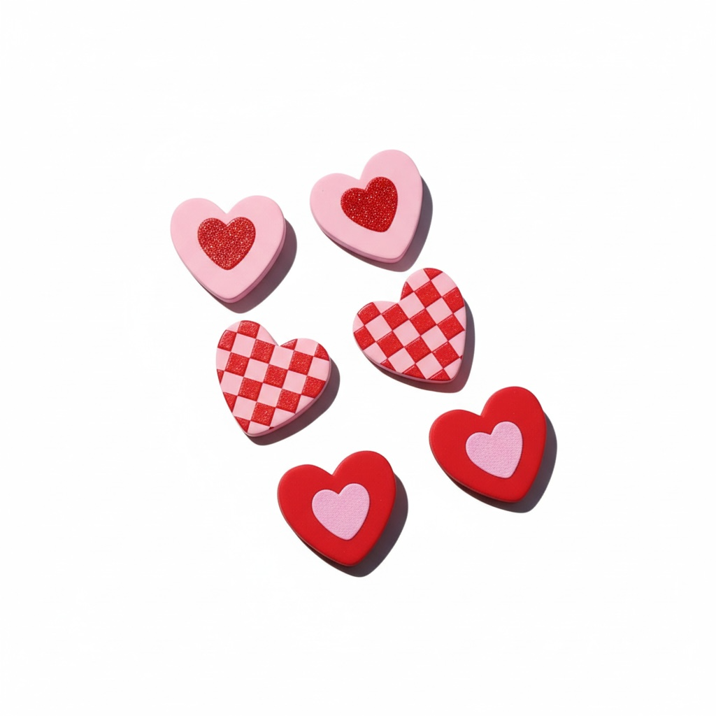 Clay Textured Heart Shaped Studs