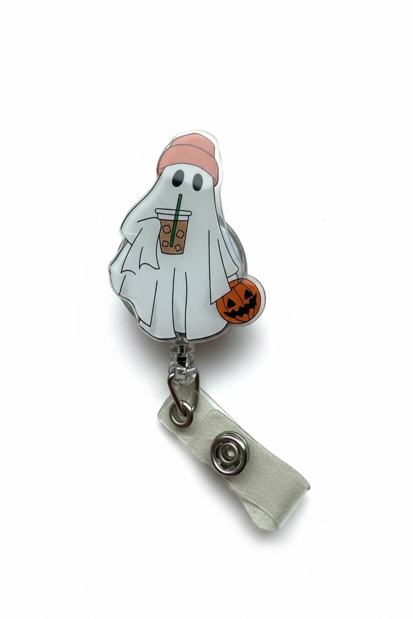 Beanie Ghost Acrylic Badge Reel