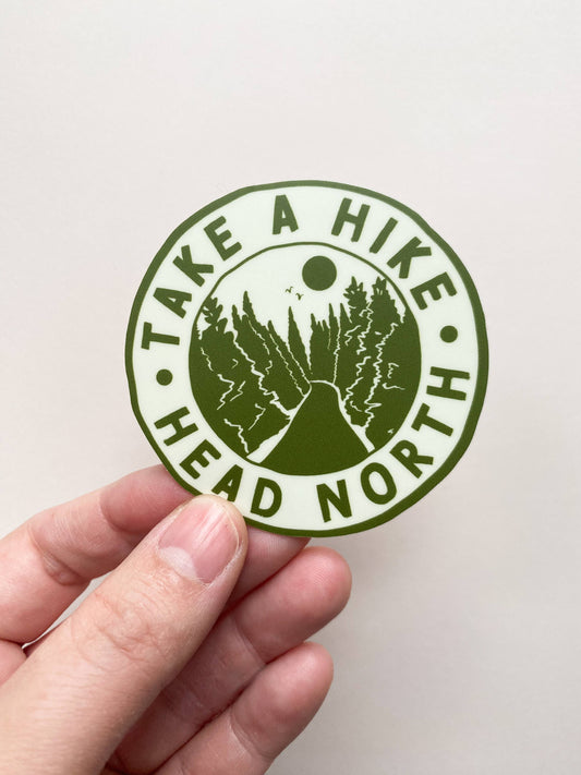 Take a Hike Head North Vinyl Sticker