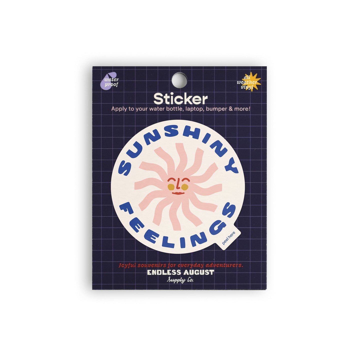Sunshiny Feelings Sticker | Vinyl Sticker | Pink: Sticker Only