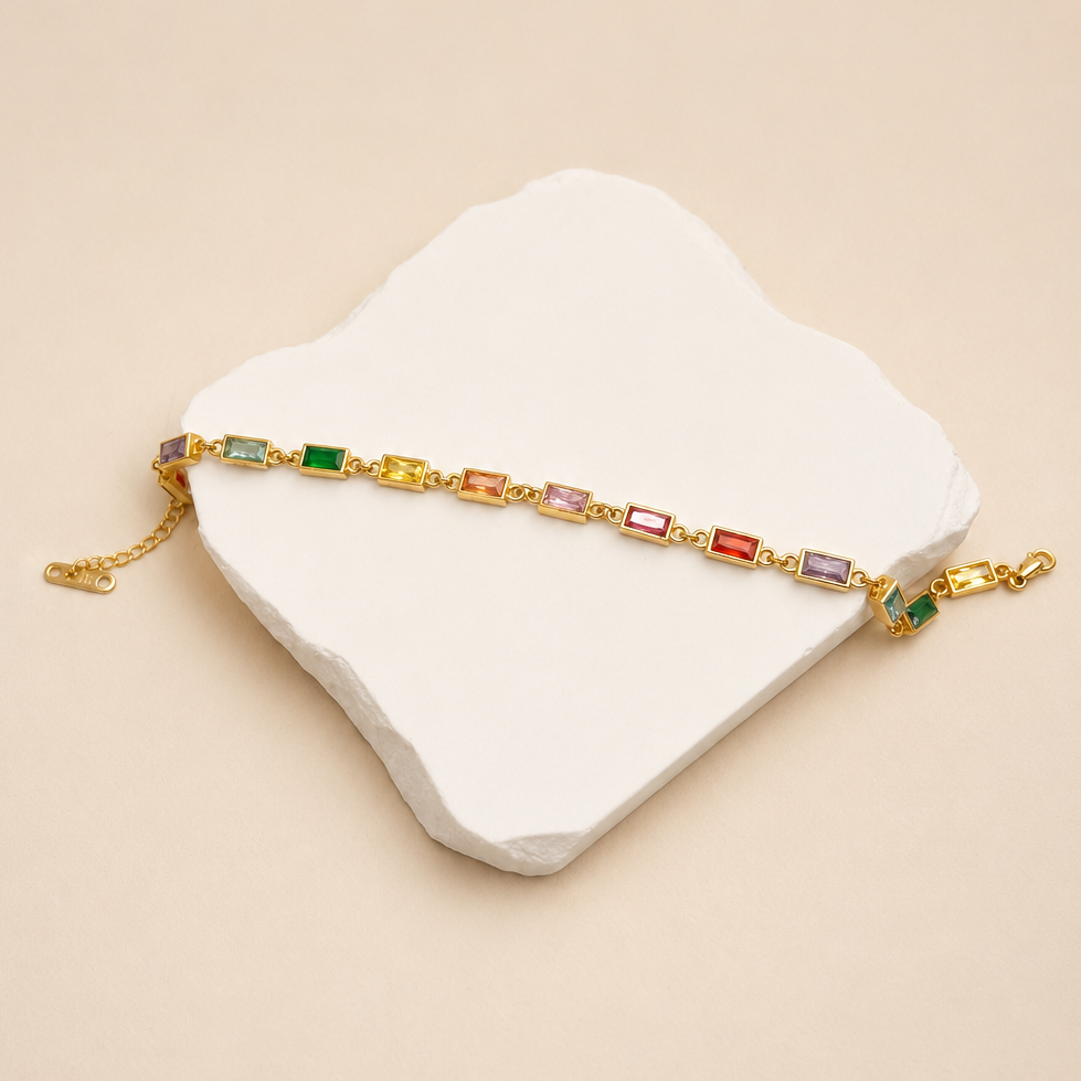 18K STAINLESS STEEL RAINBOW CRYSTAL BRACELET | 40B5265: MULTI