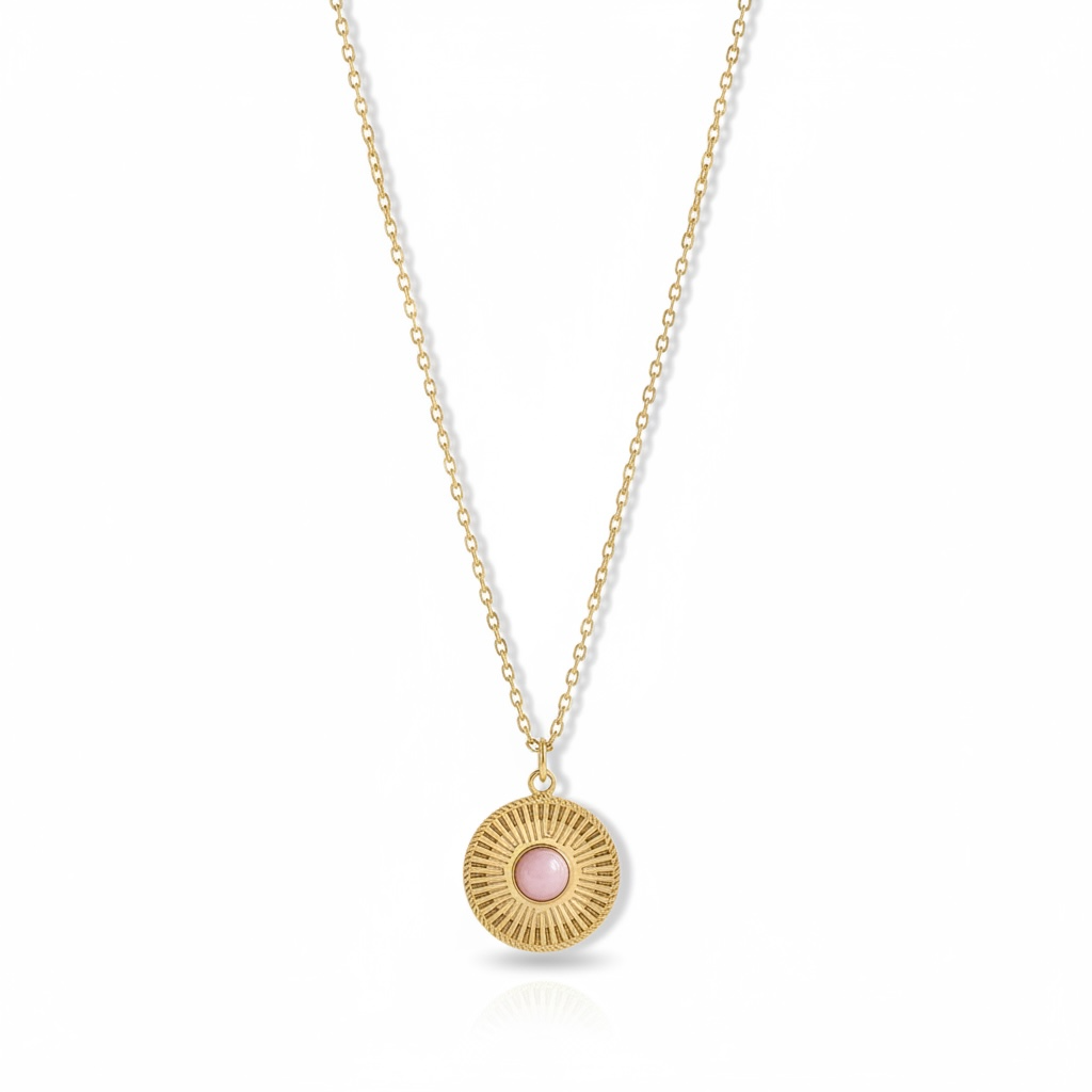 Layla Mauve Stone Pendant Necklace