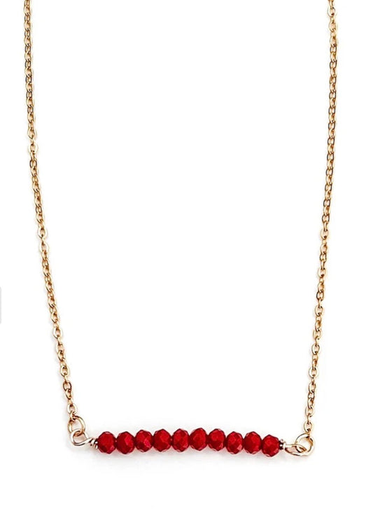 Finley Beaded Necklace - Red