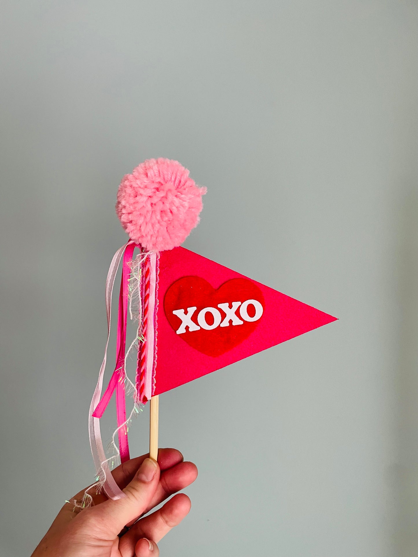 X O X O - Pom Pennant Flag