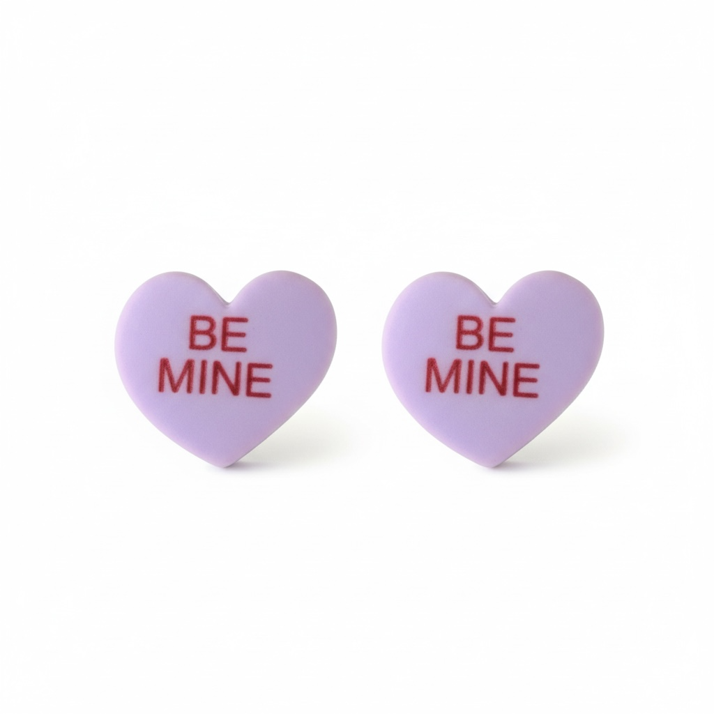 Conversation Heart Acrylic Stud Earrings