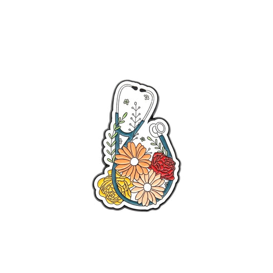 Floral Stethoscope Enamel Pin