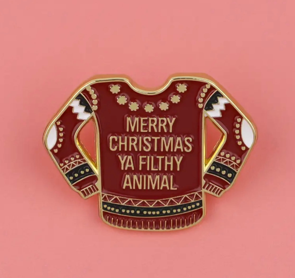 Filthy Animal Christmas Sweater Enamel Pin