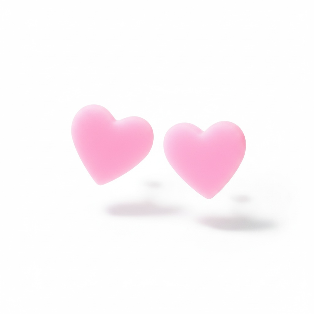 Minimalist Glitter Acrylic Heart Stud Earrings